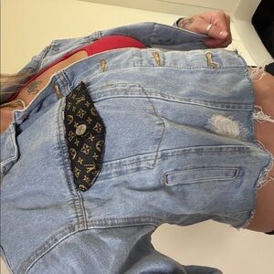 Light Blue Denim Jacket with LV accents